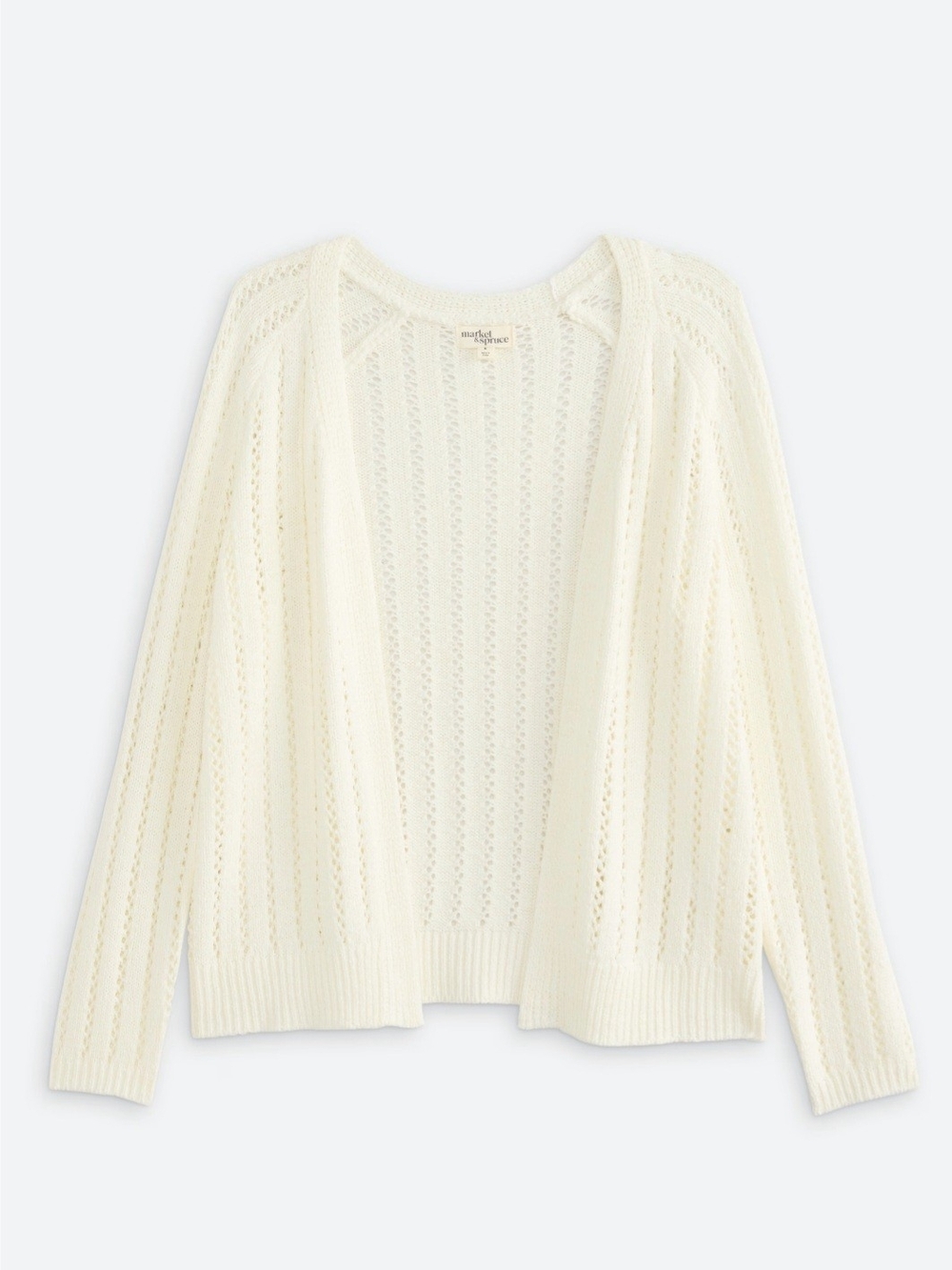 Market & Spruce Pointelle Open Front Cardigan